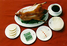 El pato pequinés, delicia típica.