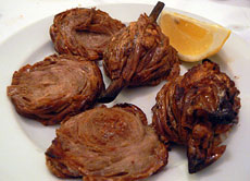 Los zarajos, plato t�pico.