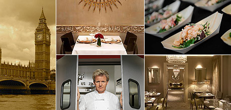De izq. a dcha. y de arriba abajo: Restaurante Taramind; delicias culinarias; el chef Gordon Ramsey; Restaurante Bingham.