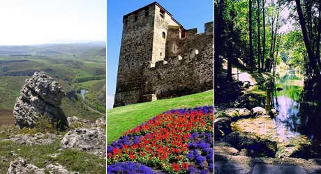Tres paradas de la ruta: Aguilar de Campoo, Ponferrada y el nacimiento del r�o Ebro.